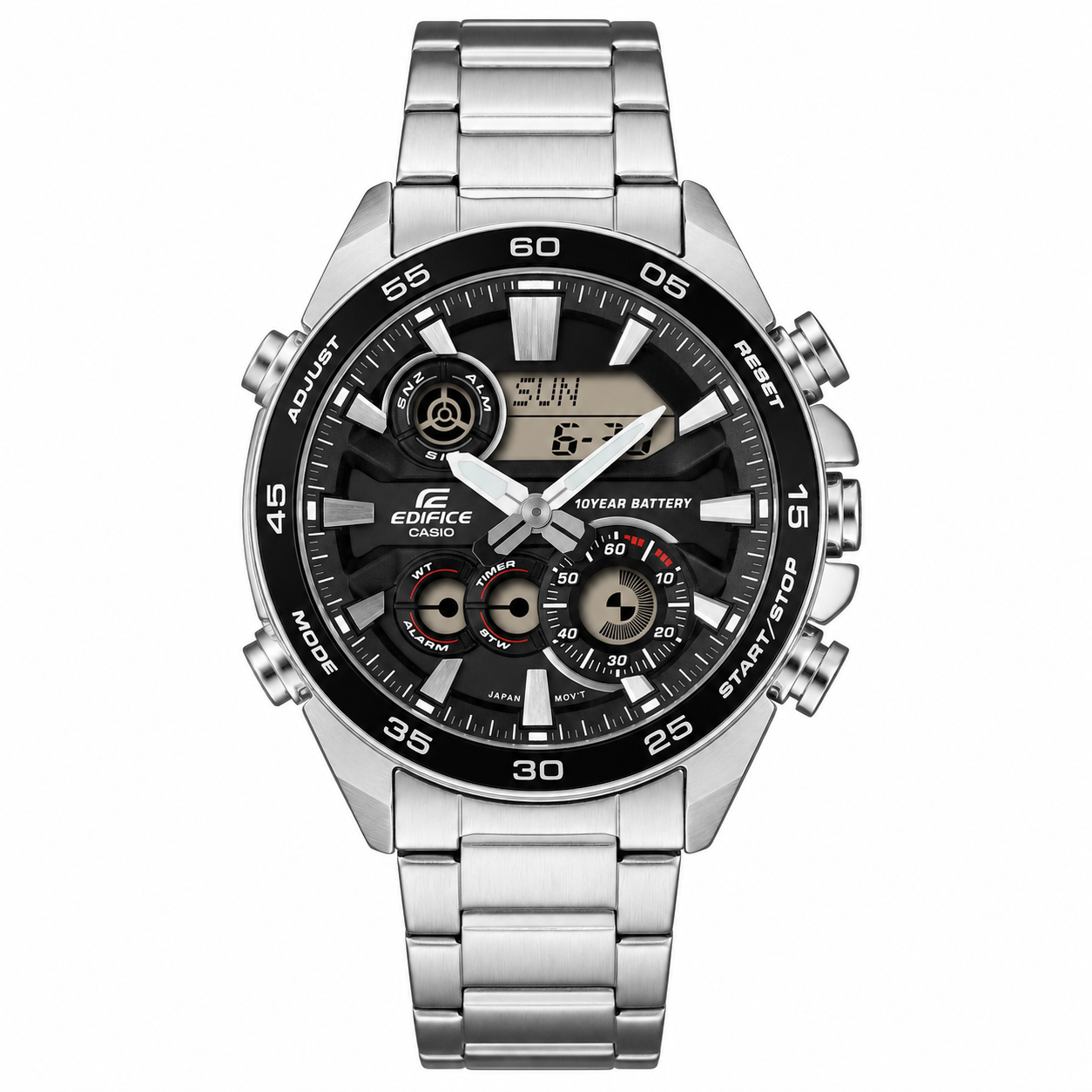 Edifice de hombre correa de metal 10 años de batería – ERA-130D-1A
