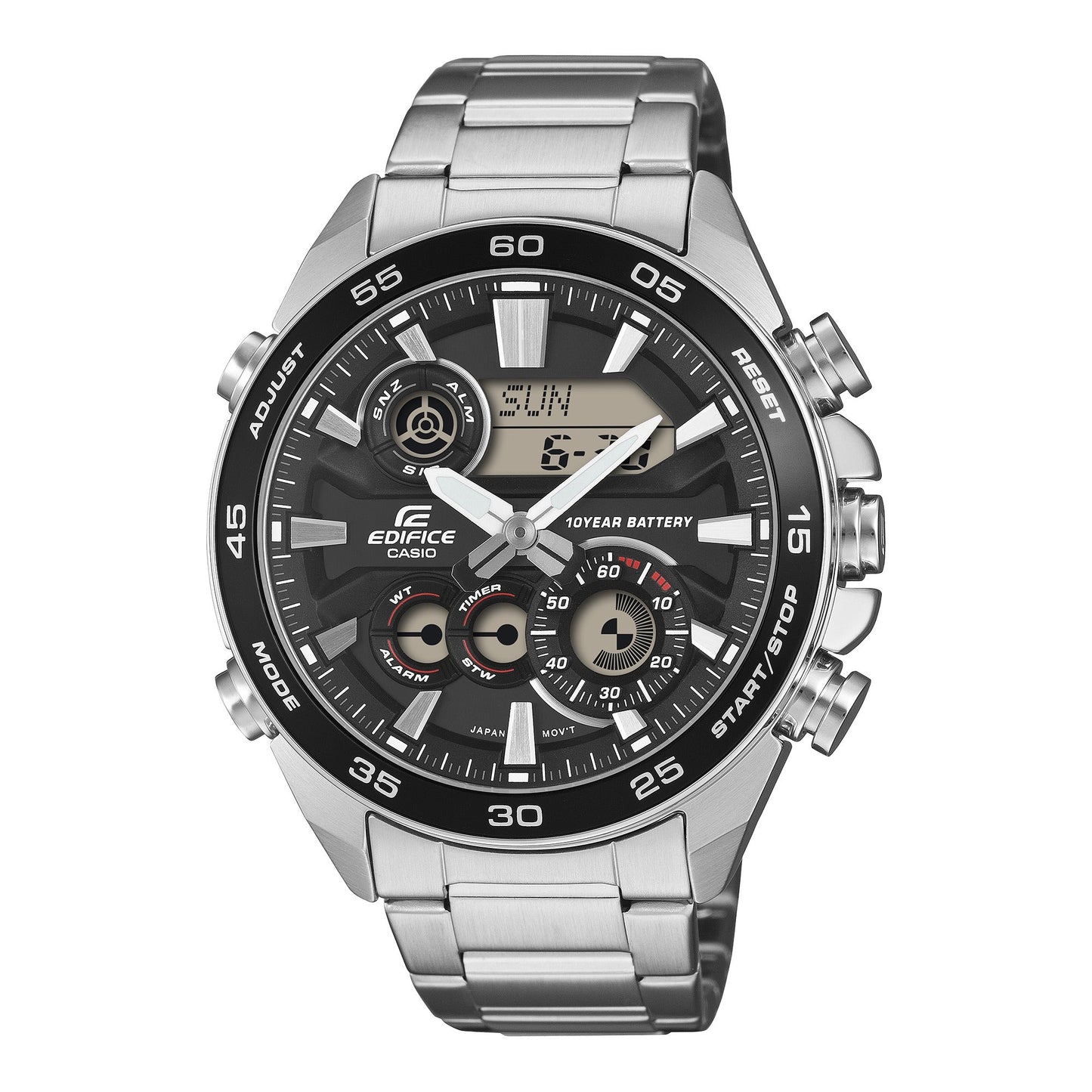 Edifice de hombre correa de metal 10 años de batería – ERA-130D-1A