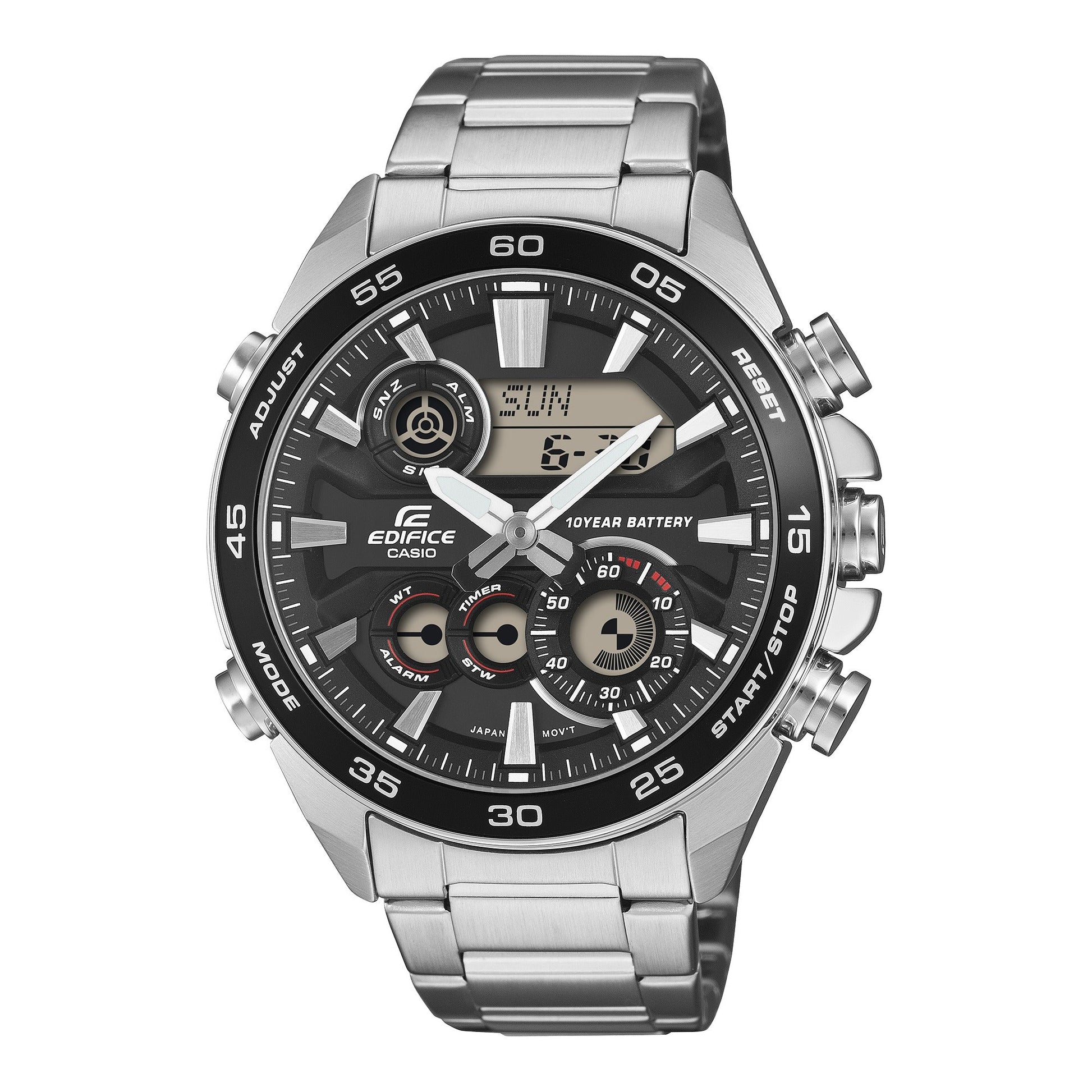Edifice de hombre correa de metal 10 años de batería – ERA-130D-1A