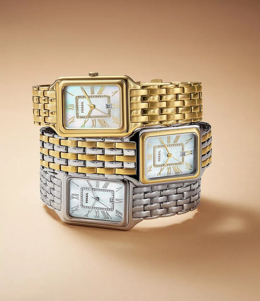 Fossil Raquel para mujer pulsera de metal plateado con dorado – ES5305