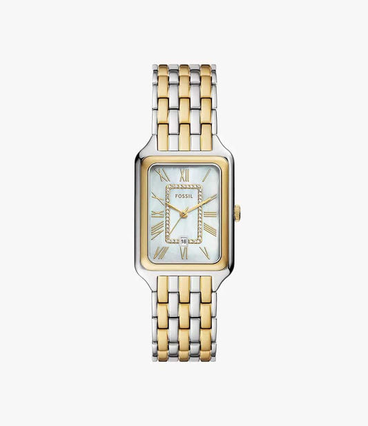 Fossil Raquel para mujer pulsera de metal plateado con dorado – ES5305