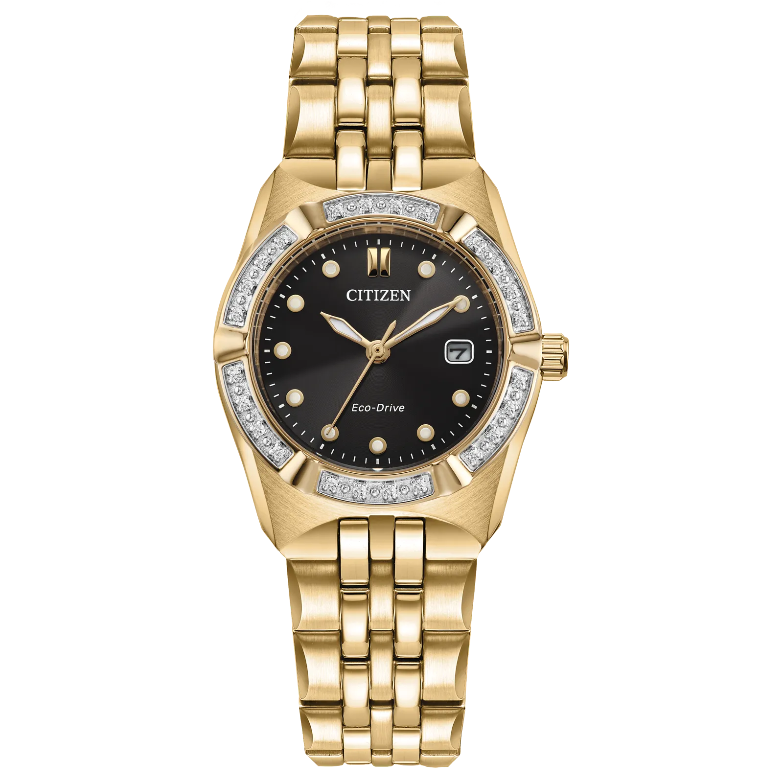 EW2712-55E Reloj Citizen Corso Eco-drive de dama pulsera de metal con diamantes incrustados 28 mm