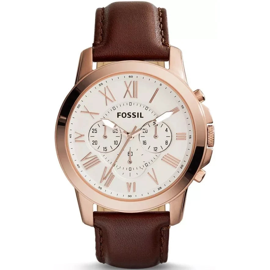 Fossil Grant de caballero banda de piel 44 mm – FS4991