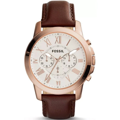 Fossil Grant de caballero banda de piel 44 mm – FS4991
