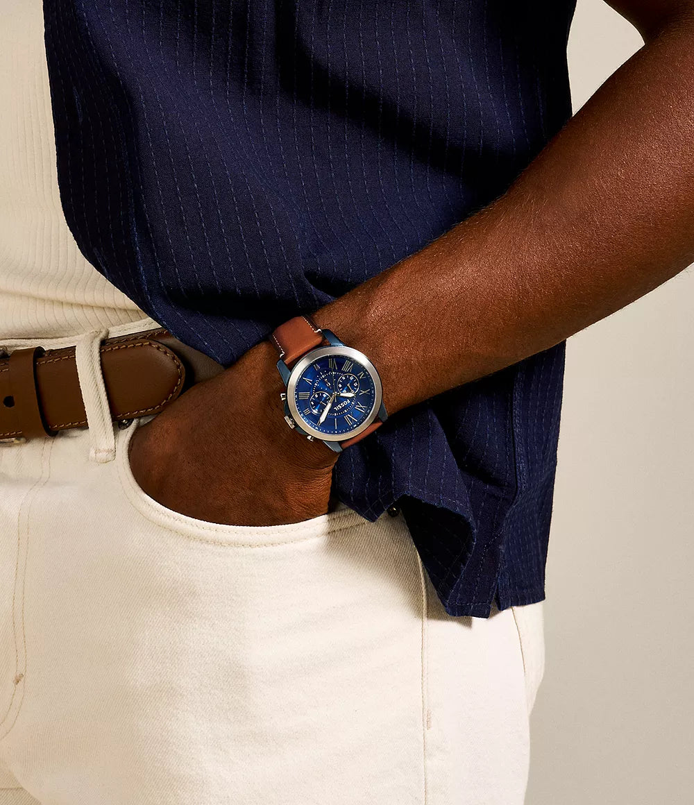 Fossil Grant de hombre pulsera de piel 44 mm – FS5151