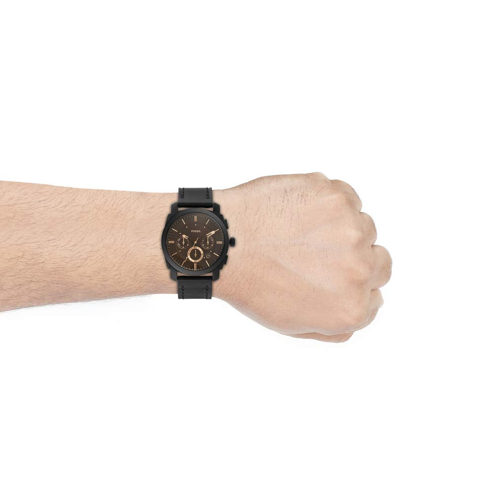 Fossil Machine de hombre pulsera de cuero 42 mm