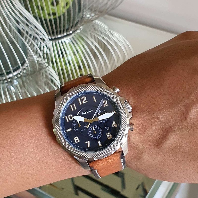 Fossil Bowman de hombre banda de cuero 46 mm – FS5602