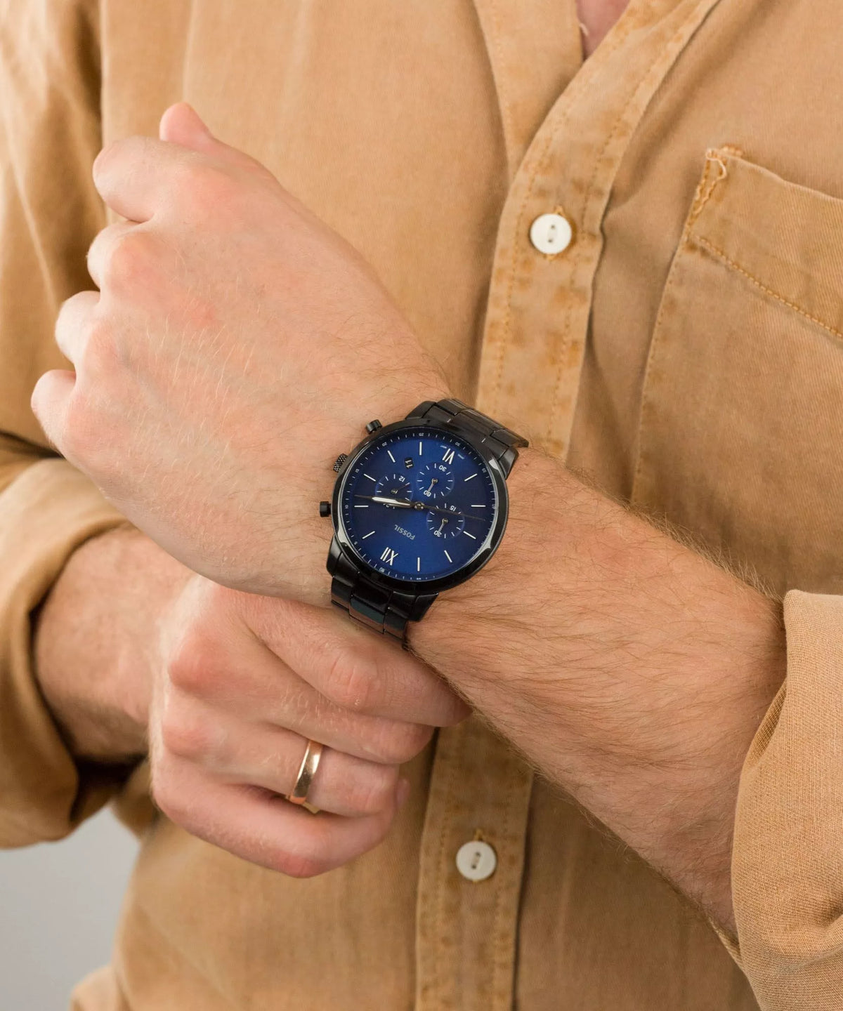 Fossil Neutra de hombre banda de metal – FS5698