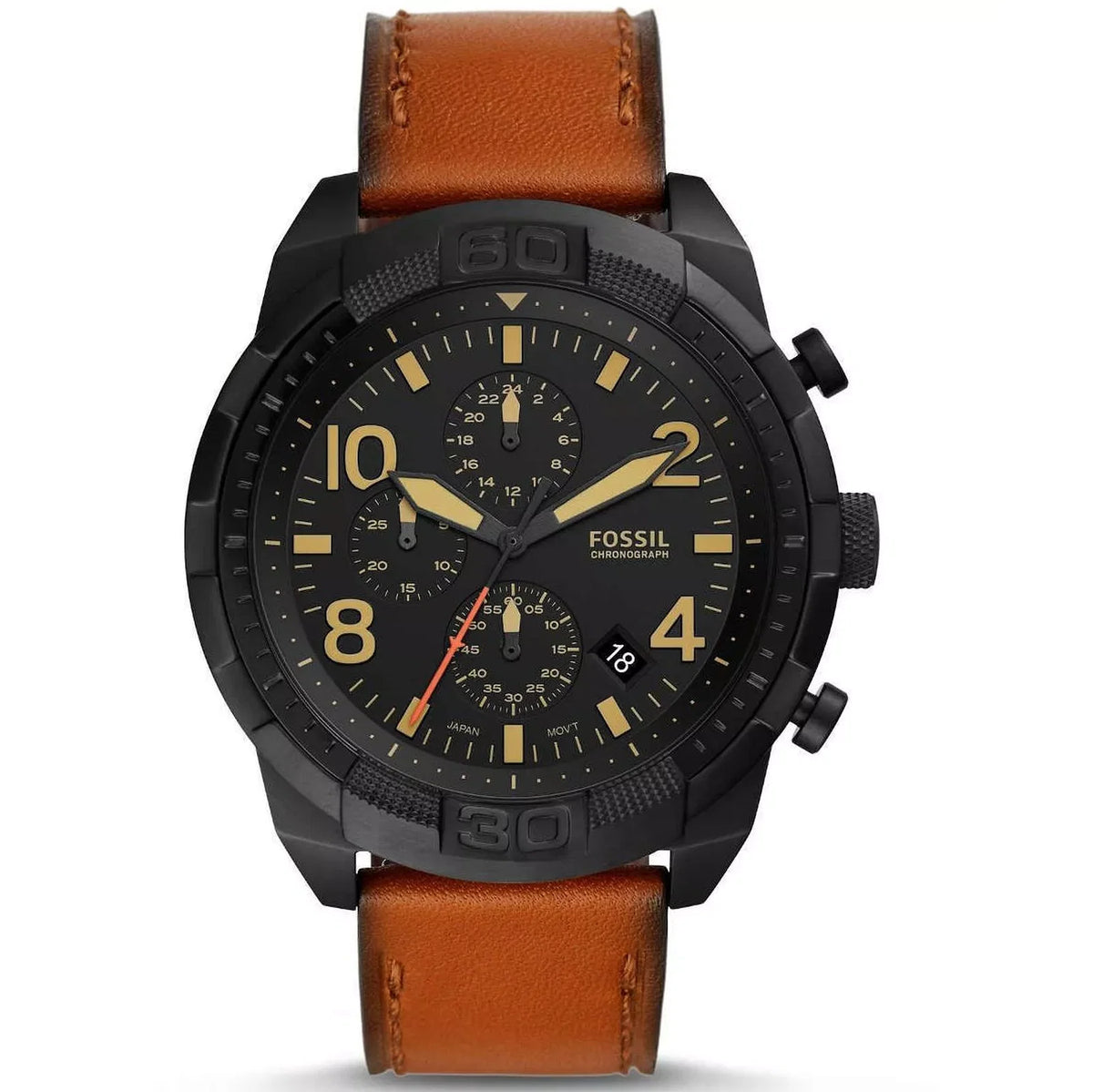 Fossil Bronson de hombre pulsera de cuero 50 mm – FS5714