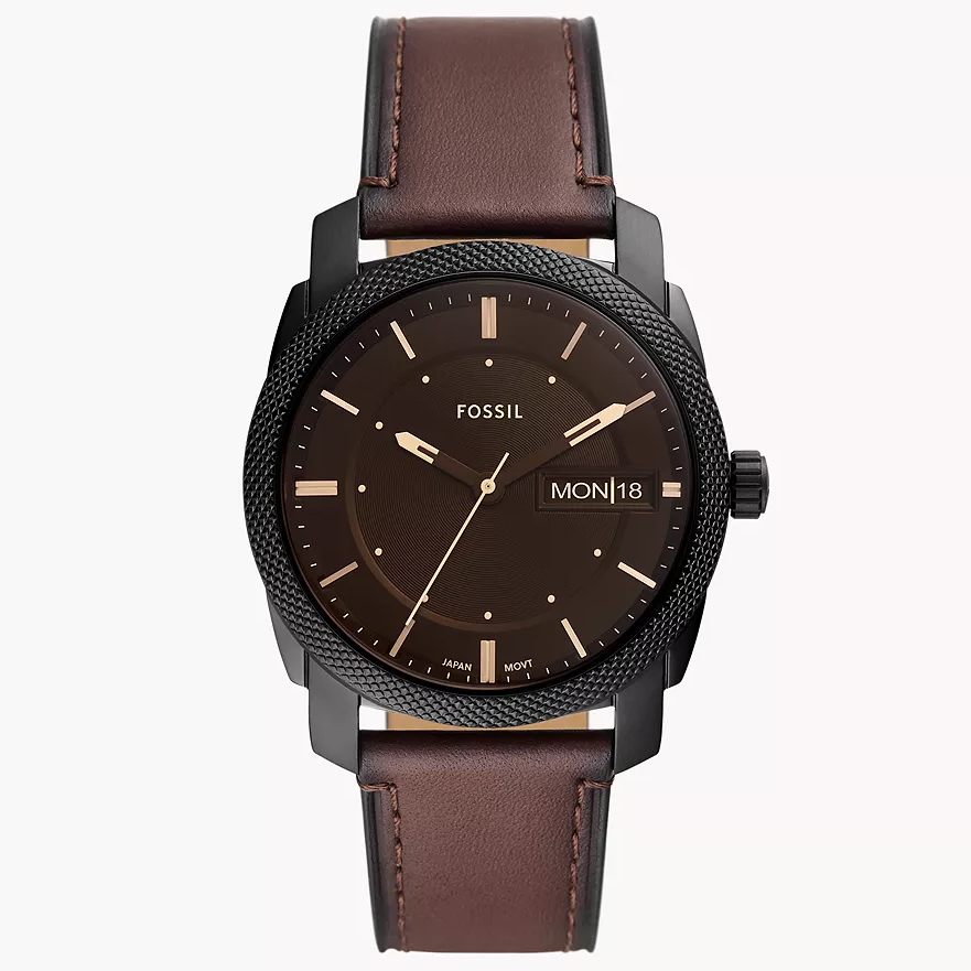 Fossil Machine de hombre correa de piel – FS5901