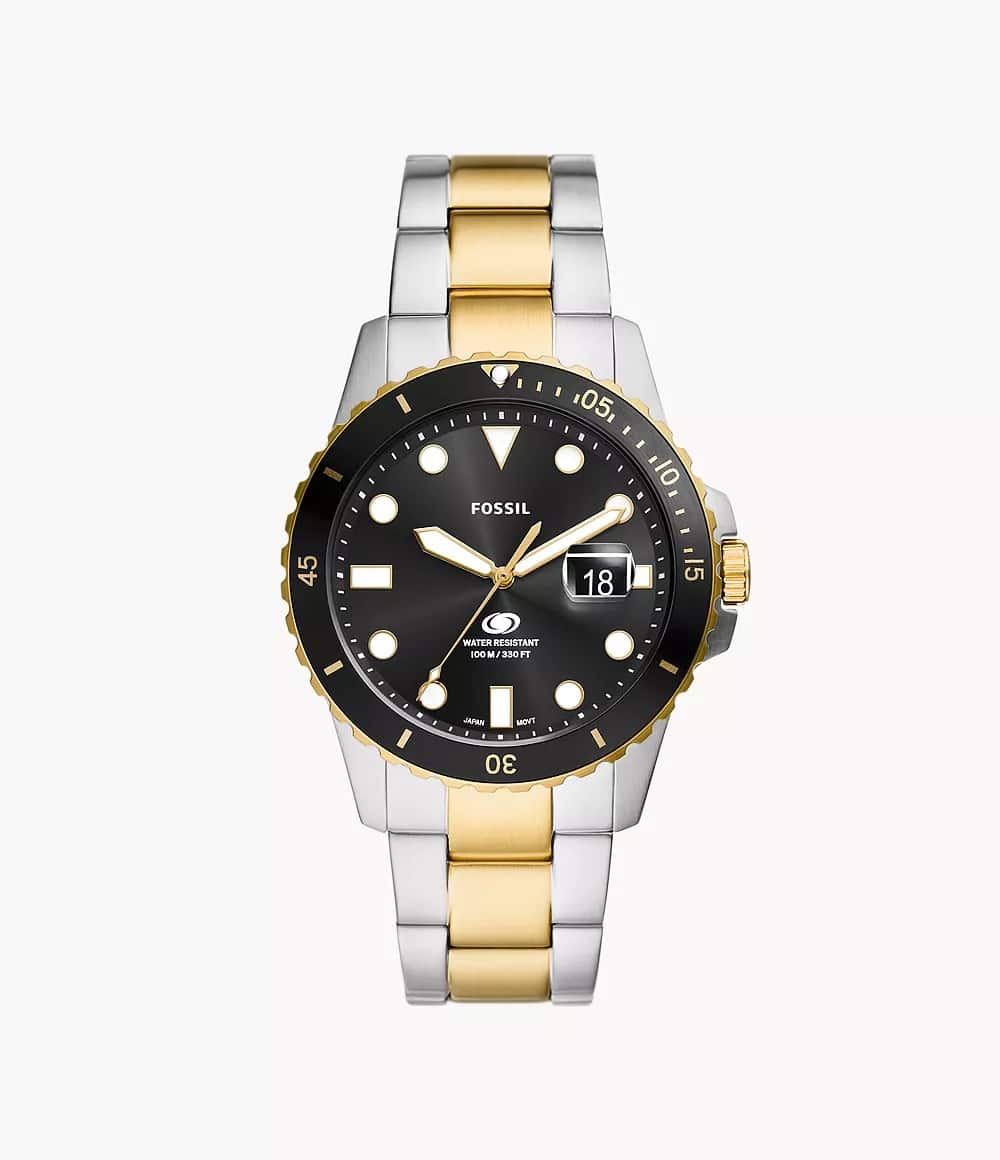 Fossil Blue Dive Para hombre pulsera de metal duotono – FS6031