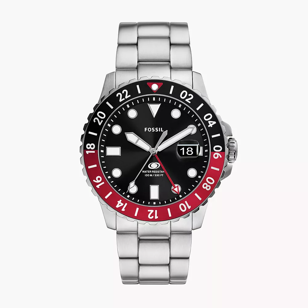 Fossil Blue GMT de hombre correa de metal – FS6092