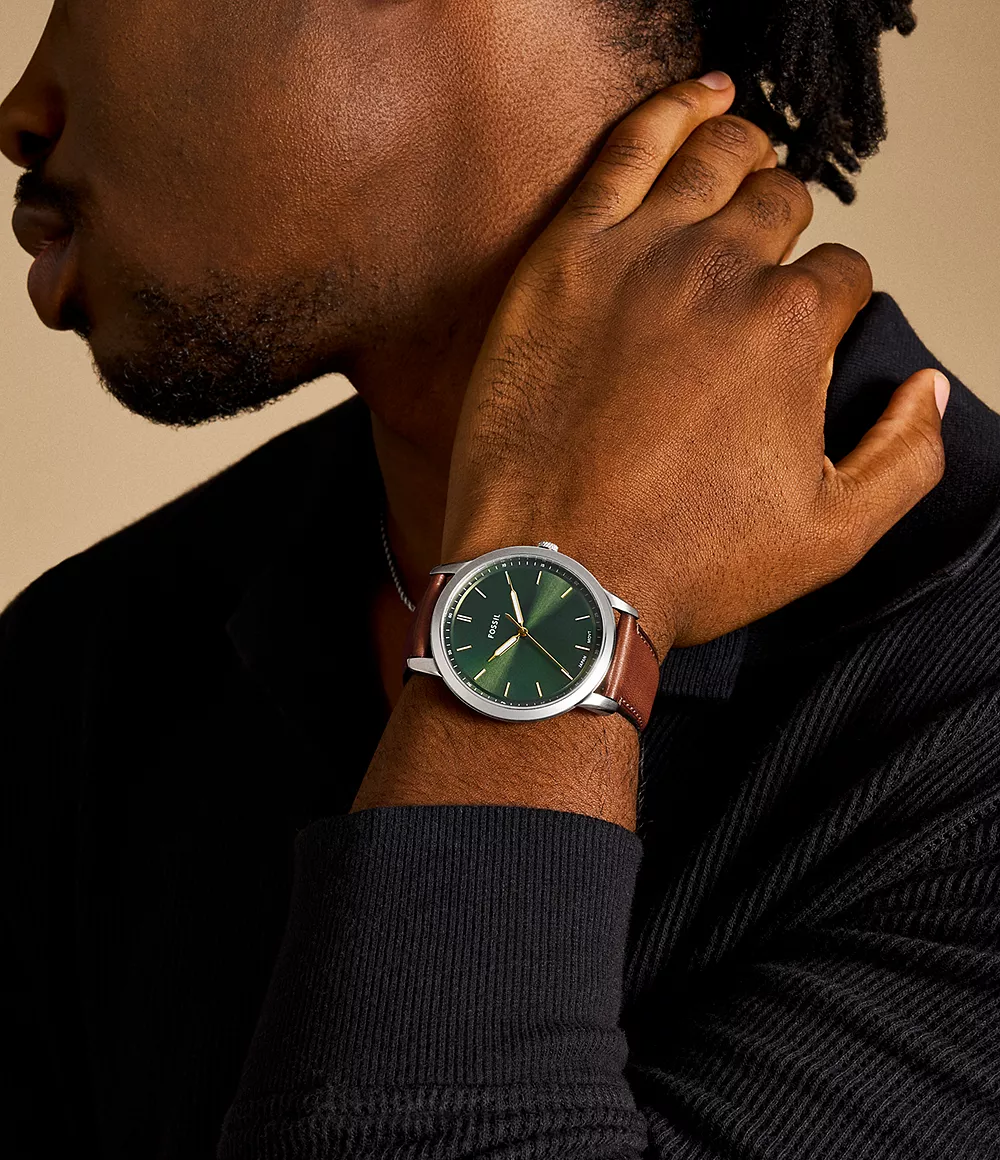 Fossil Minimalist de hombre correa de cuero – FS6094