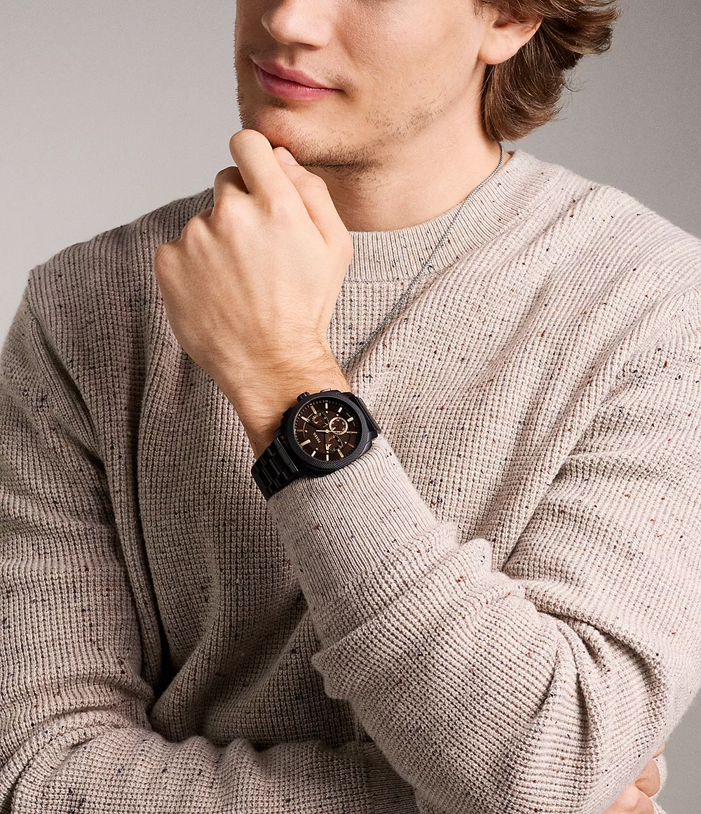 Fossil Machine de hombre correa de metal – FS6097