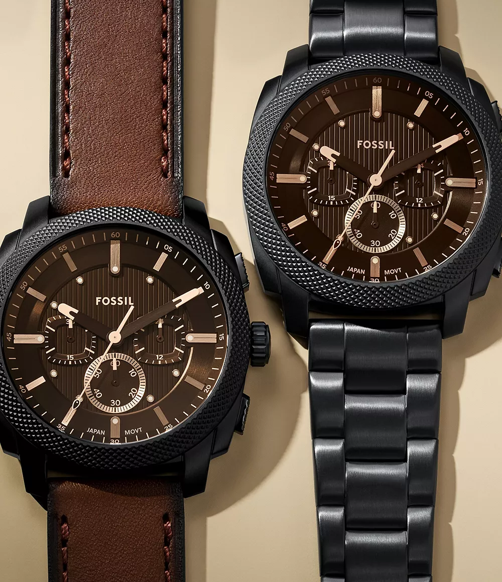 Fossil Machine de hombre correa de metal – FS6097