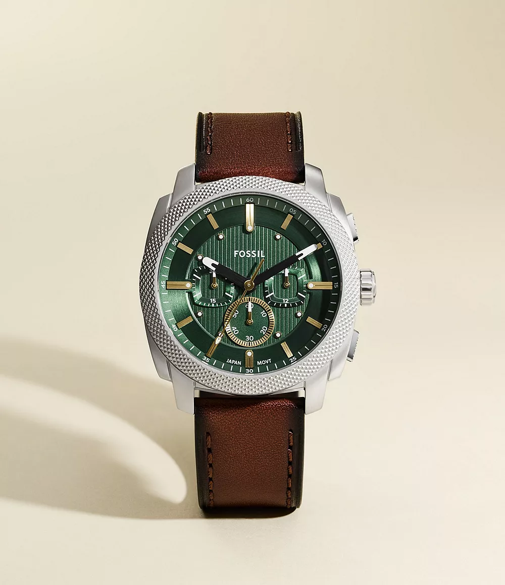 Fossil Machine de hombre correa de cuero – FS6100