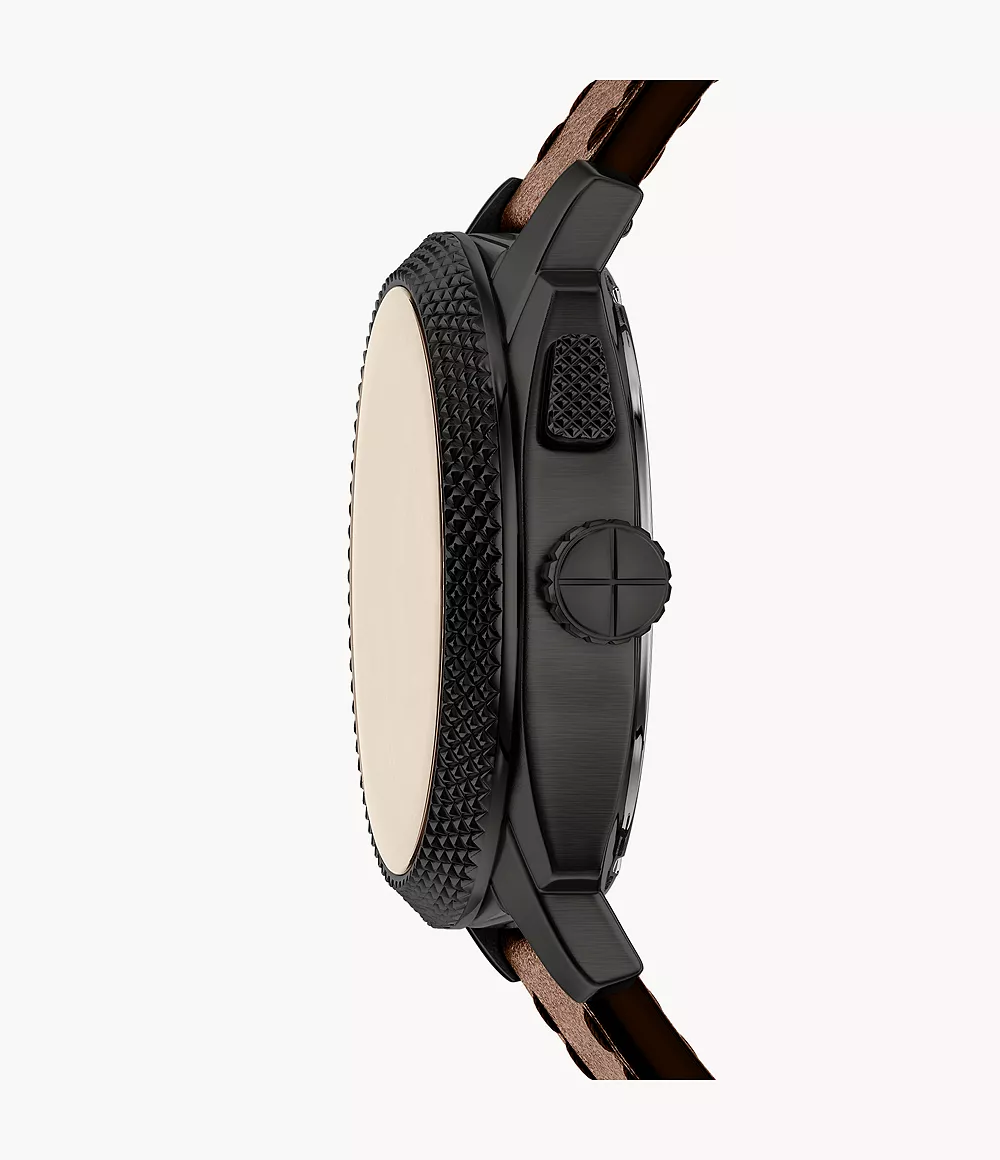 Fossil Machine de hombre correa de cuero – FS6165