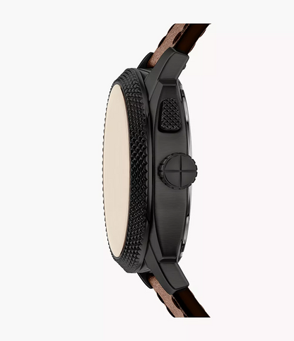 Fossil Machine de hombre correa de cuero – FS6165