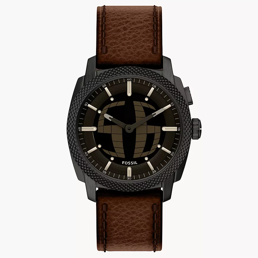 Fossil Machine de hombre correa de cuero – FS6165