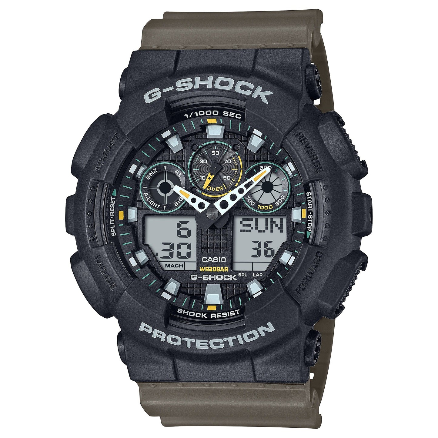 G-Shock para caballero sport con pulsera de resina – GA-100TU-1A3