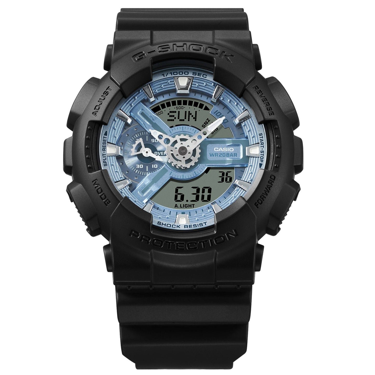 G-Shock Pulsera de Resina para Caballero Doble Hora – GA-110CD-1A2