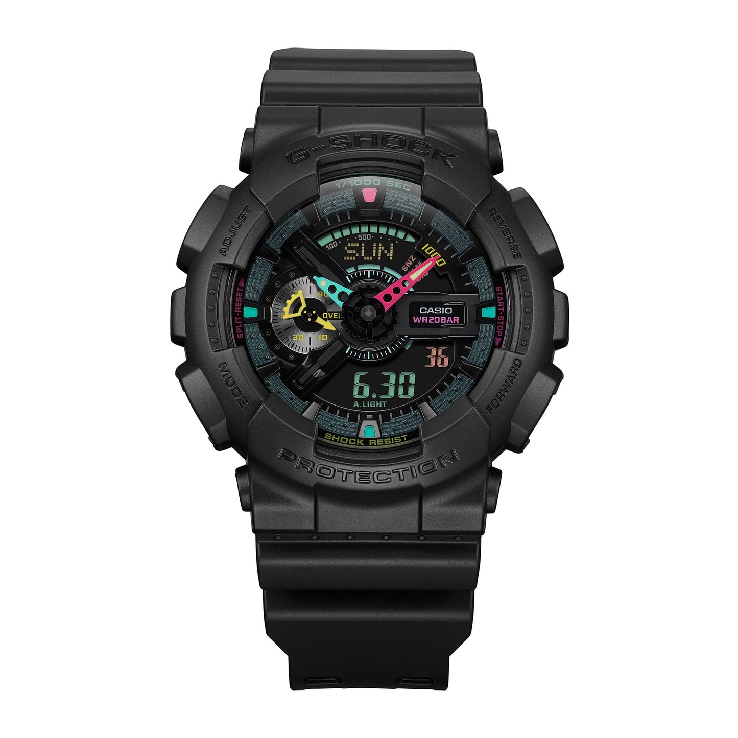G-Shock Pulsera de Resina para Caballero Doble Hora – GA-110MF-1A