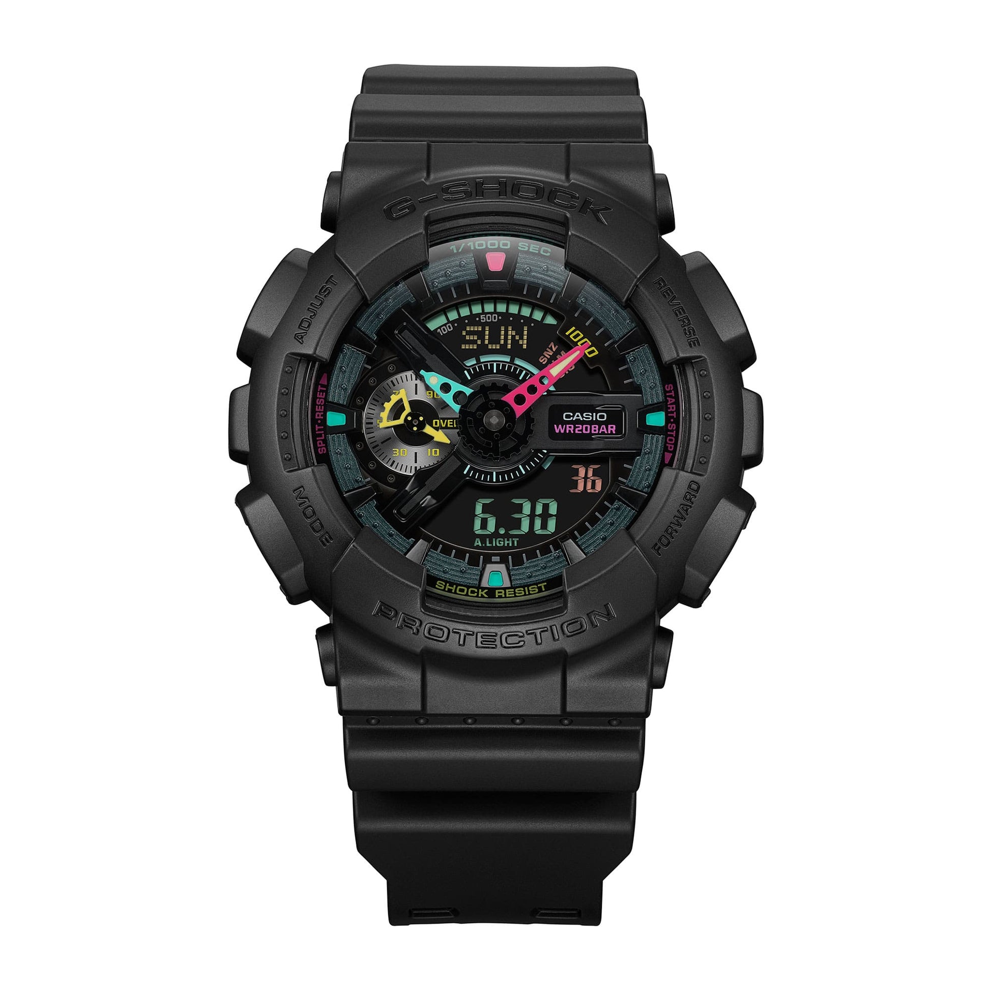 G-Shock Pulsera de Resina para Caballero Doble Hora – GA-110MF-1A