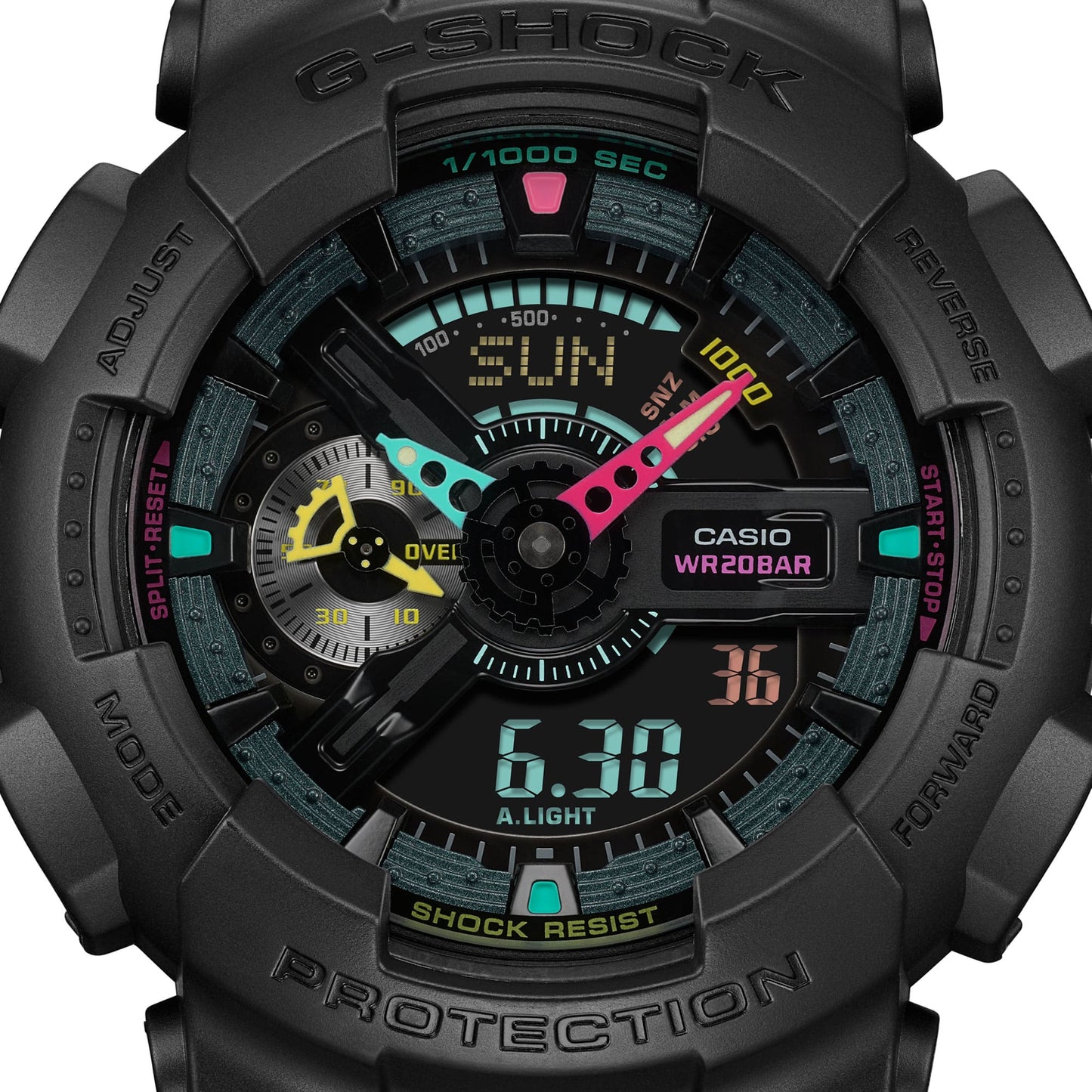 G-Shock Pulsera de Resina para Caballero Doble Hora – GA-110MF-1A