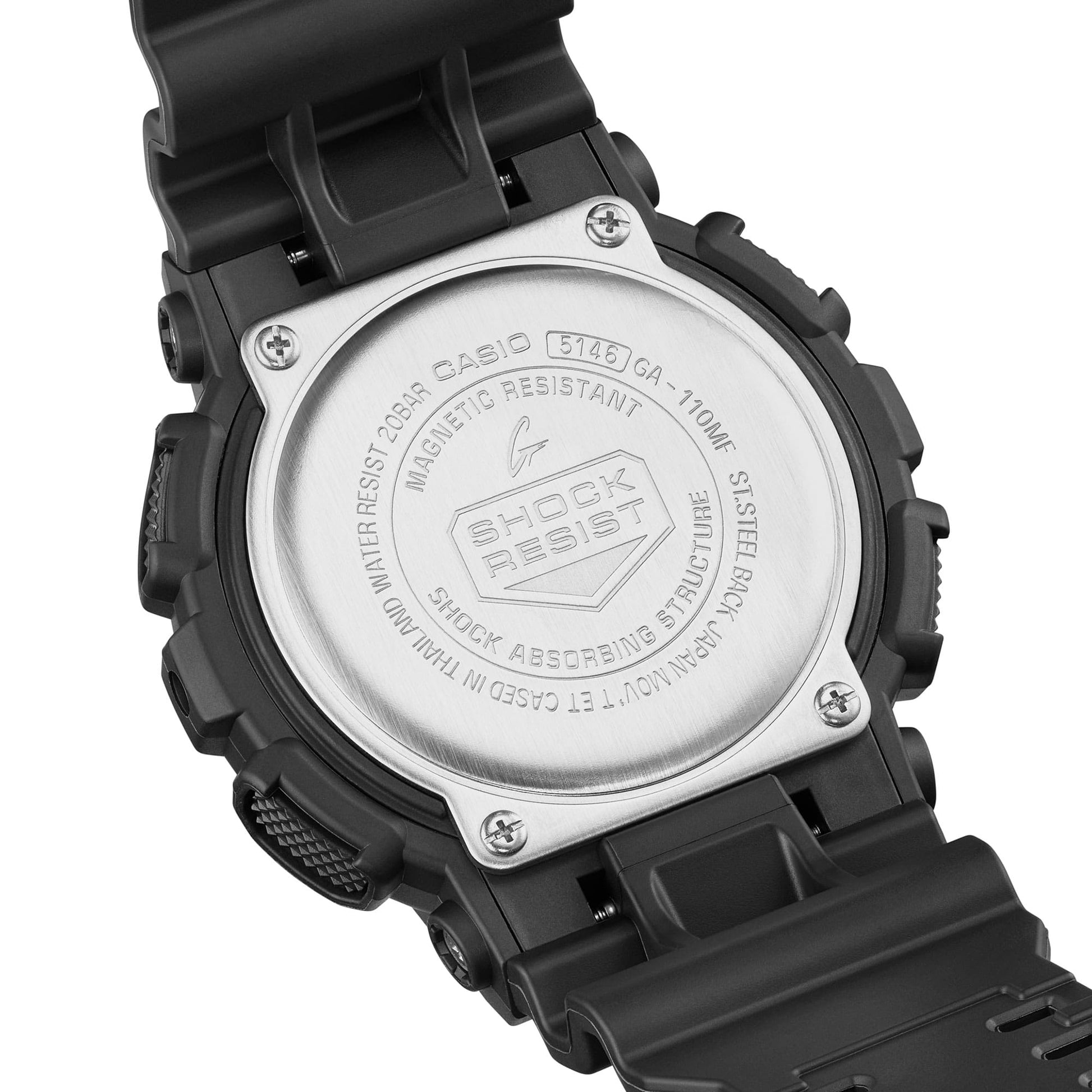 G-Shock Pulsera de Resina para Caballero Doble Hora – GA-110MF-1A