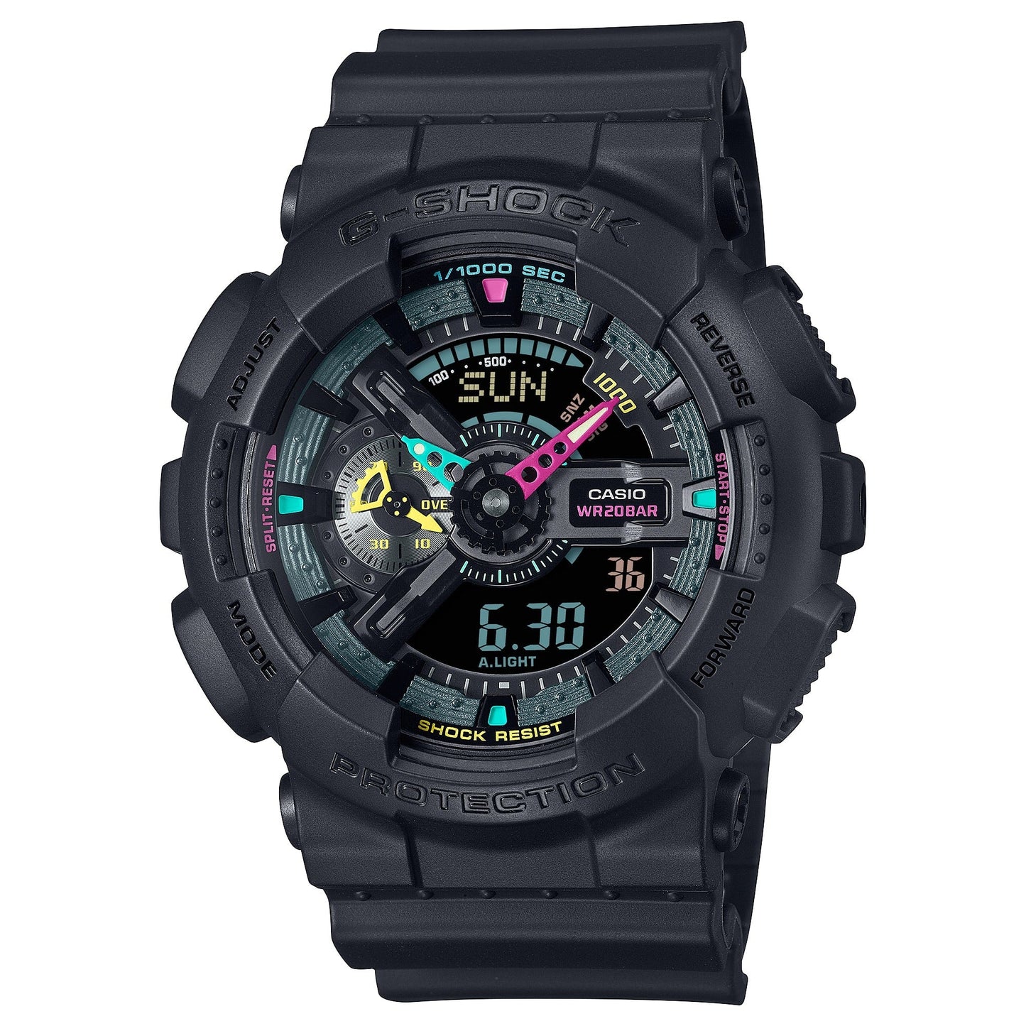 G-Shock Pulsera de Resina para Caballero Doble Hora – GA-110MF-1A