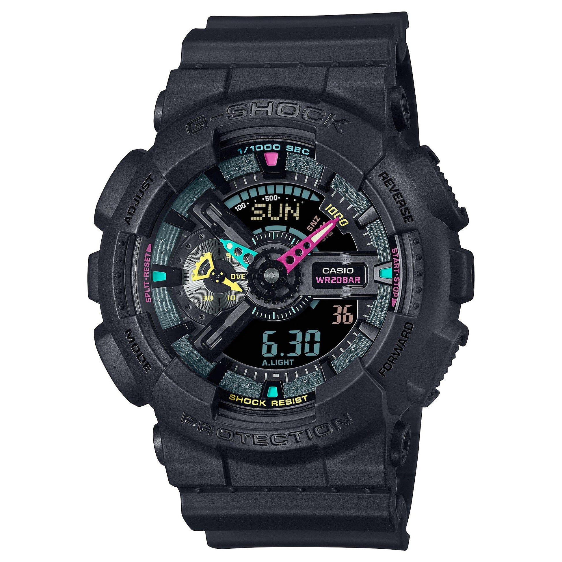 G-Shock Pulsera de Resina para Caballero Doble Hora – GA-110MF-1A