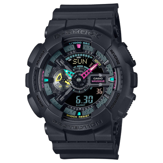 G-Shock Pulsera de Resina para Caballero Doble Hora – GA-110MF-1A
