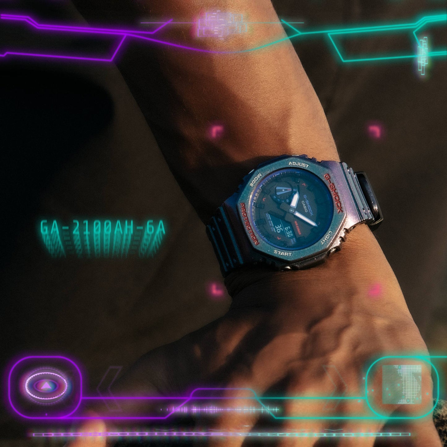 GA-2100AH-6A Reloj G-Shock de hombre pulsera de silicona