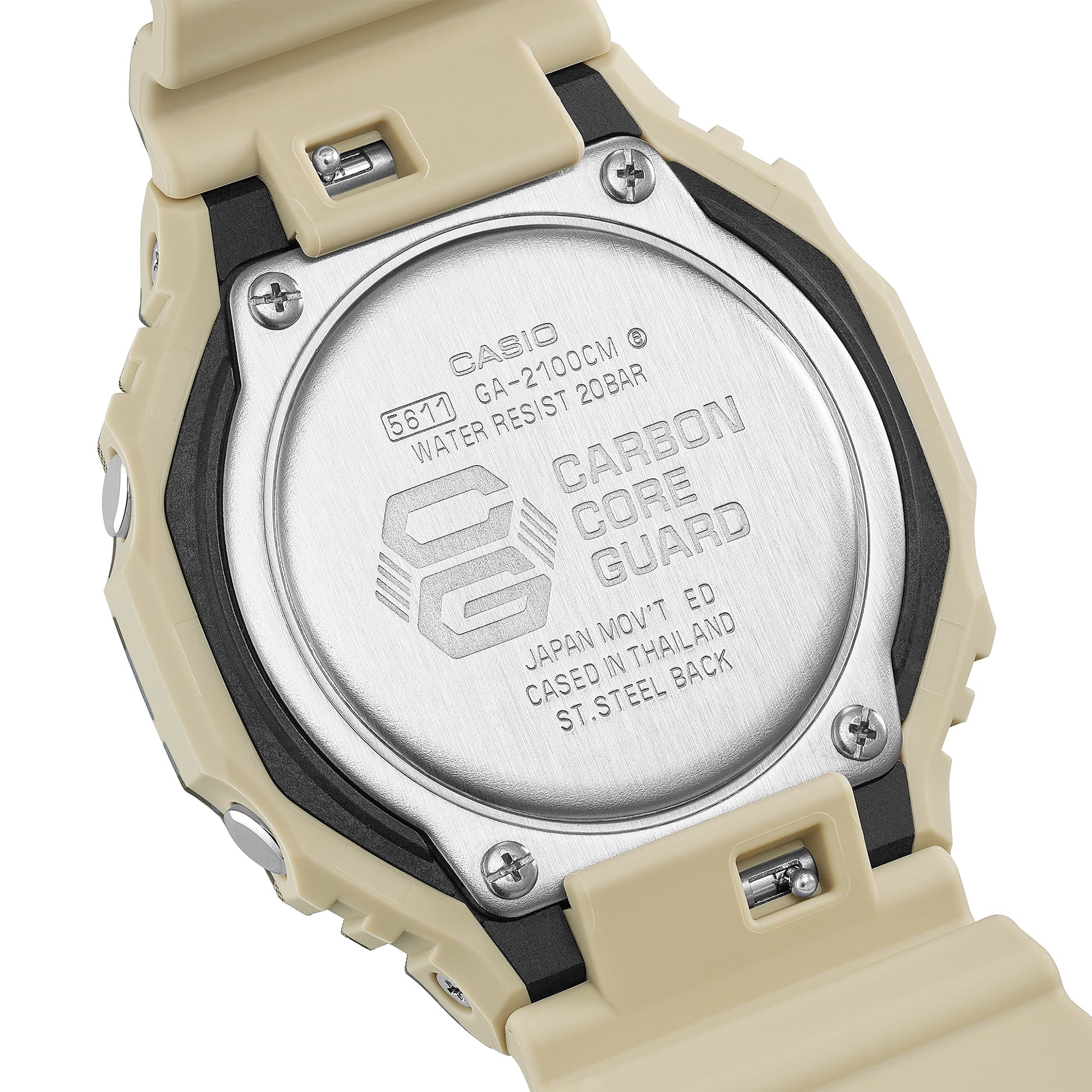 GA-2100CM-5A Reloj G-Shock unisex correa de caucho doble hora