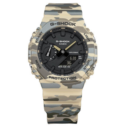GA-2100CM-5A Reloj G-Shock unisex correa de caucho doble hora