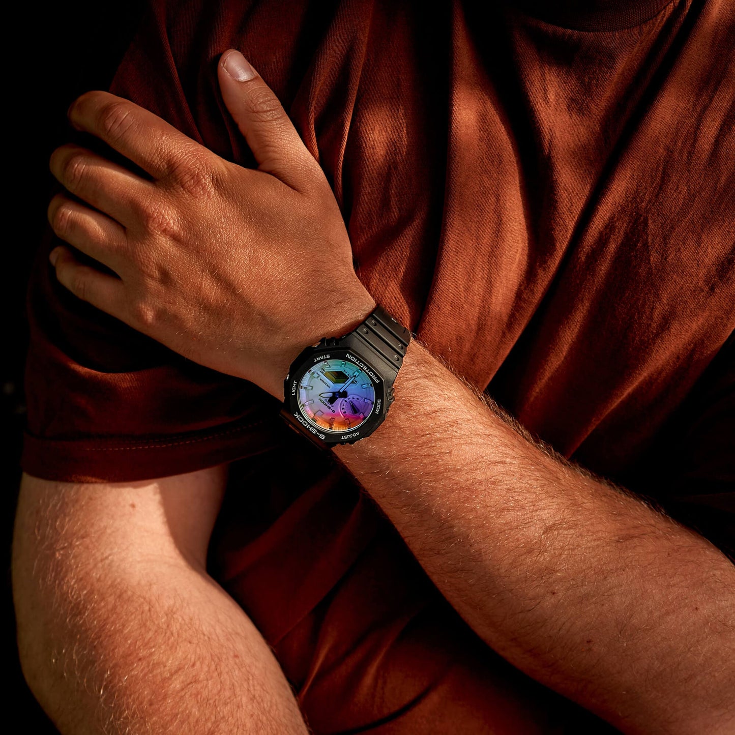 GA-2100SR-1A Reloj G-Shock de hombre pulsera de caucho