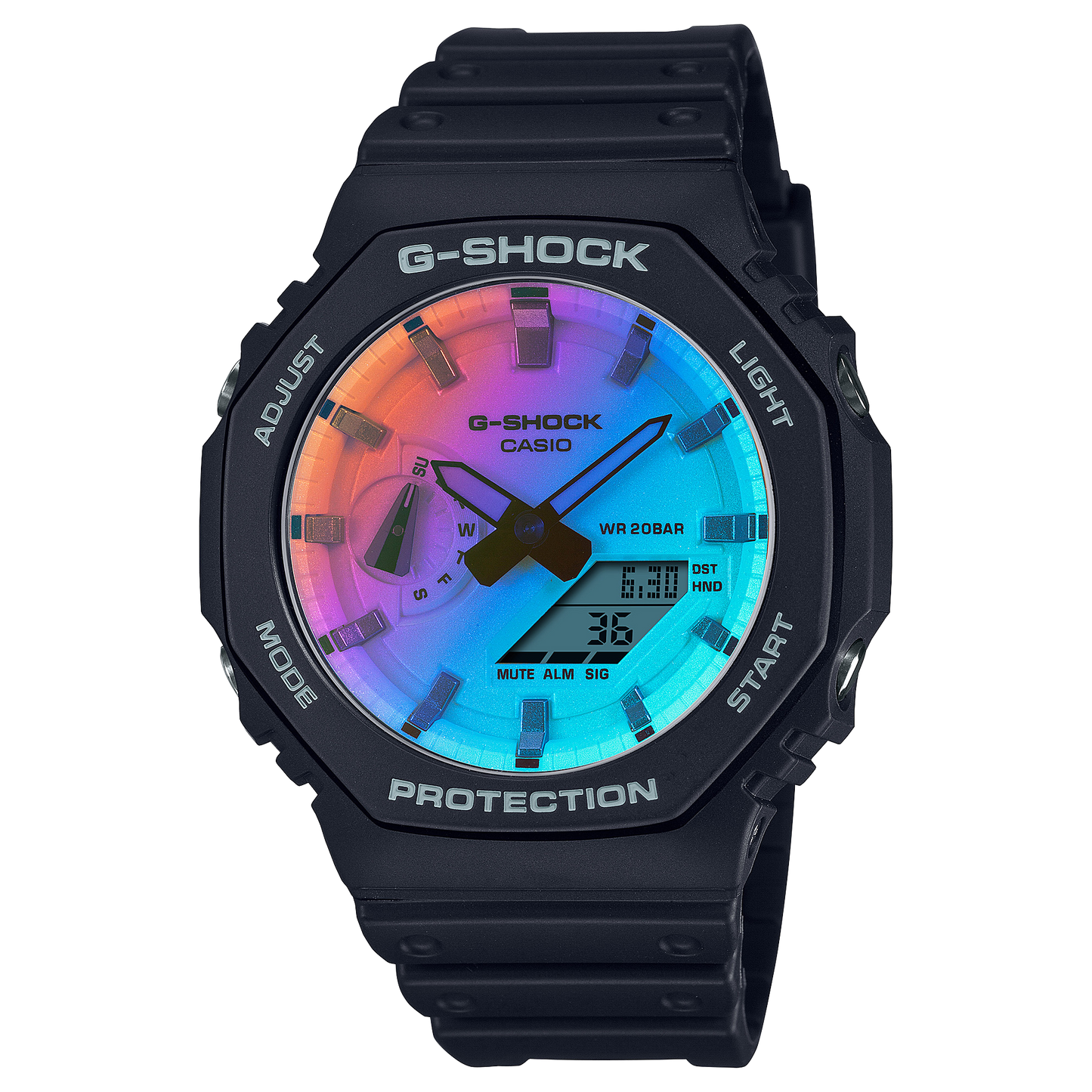 GA-2100SR-1A Reloj G-Shock de hombre pulsera de caucho