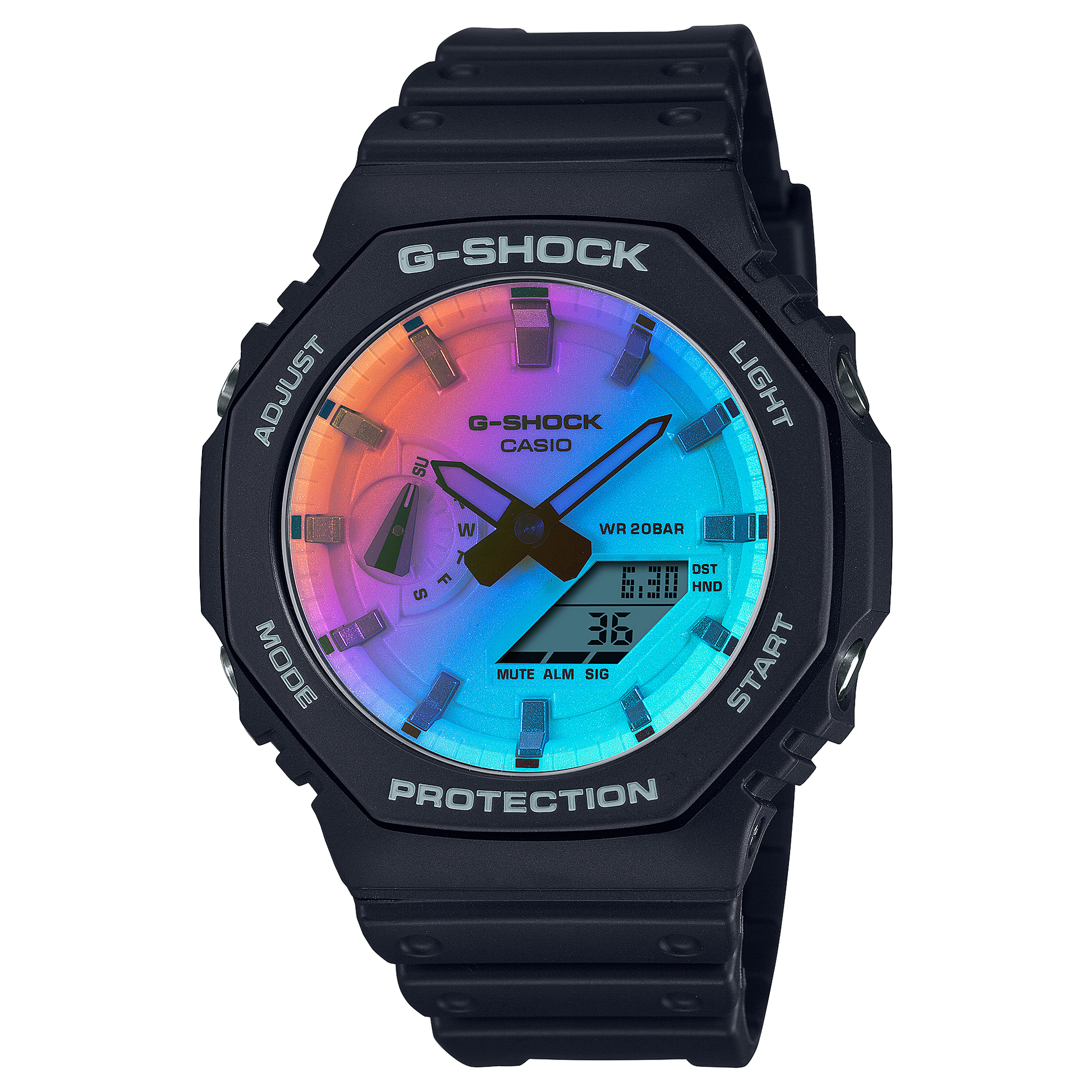 GA-2100SR-1A Reloj G-Shock de hombre pulsera de caucho
