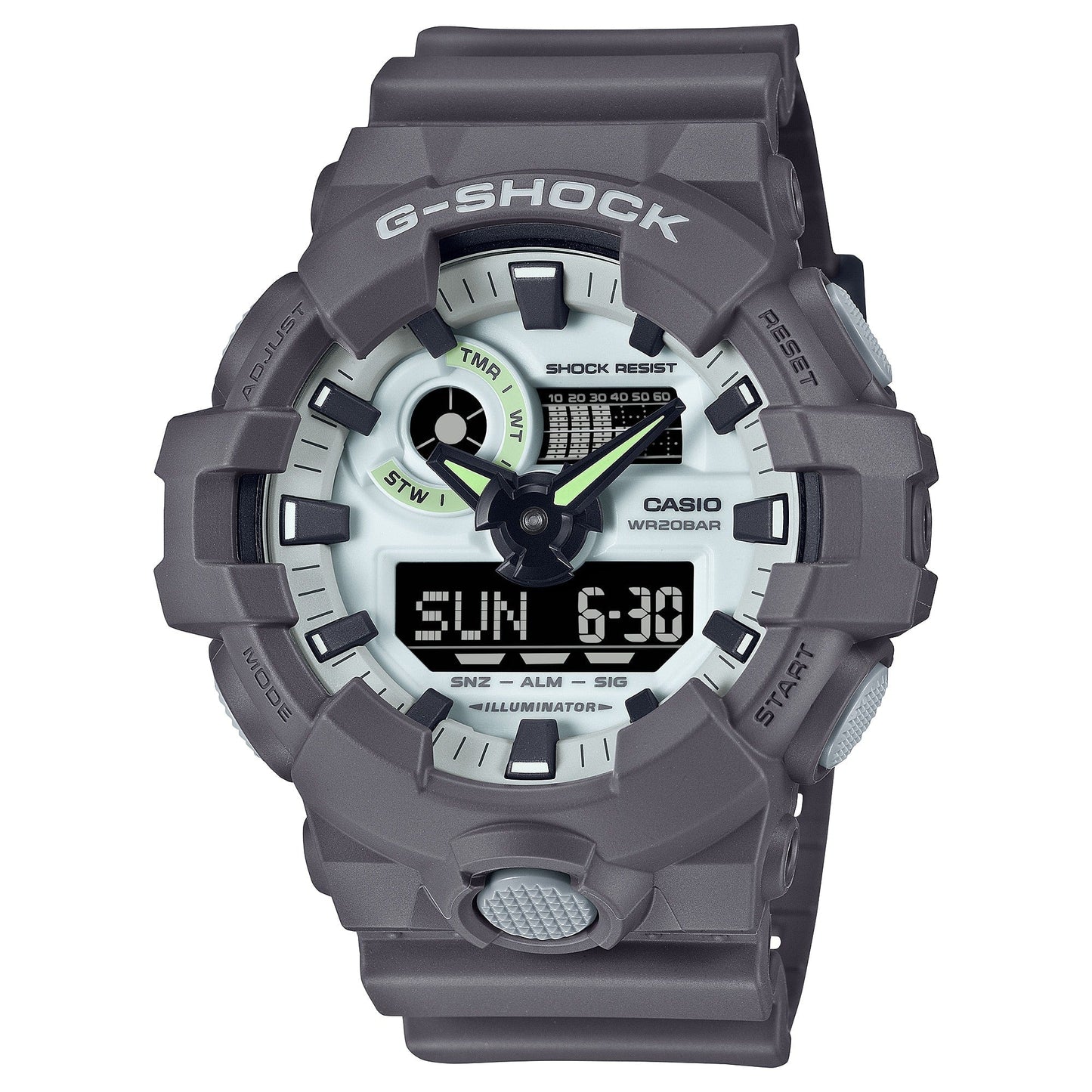 G-Shock Pulsera de Caucho para Caballero Doble Hora – GA-700HD-8A