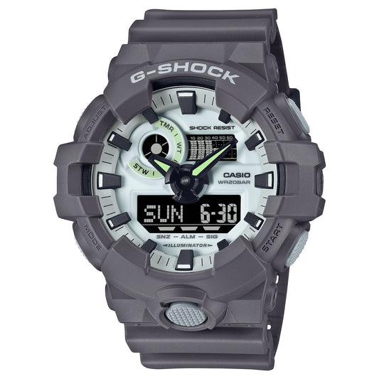 G-Shock Pulsera de Caucho para Caballero Doble Hora – GA-700HD-8A