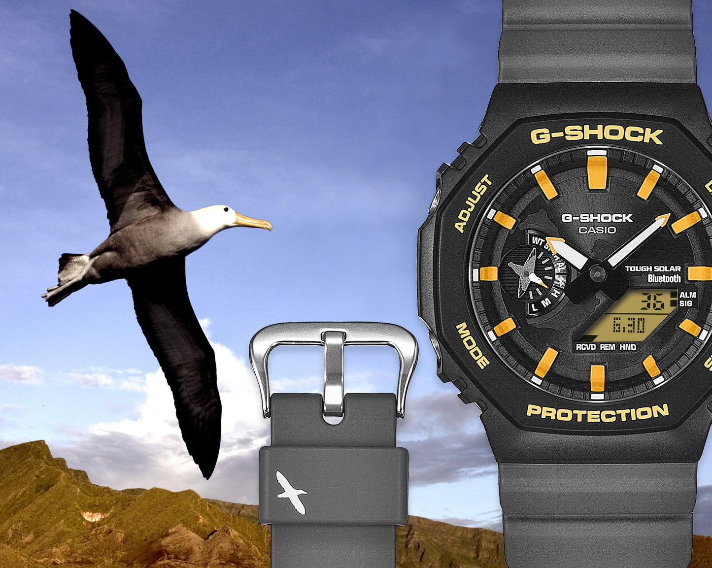 GA-B2100DF-1A Reloj G-Shock x Charles Darwin Foundation de hombre pulsera de resina Bluetooth