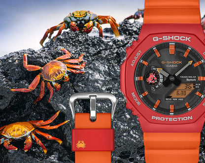 GA-B2100DF-4A Reloj G-Shock Charles Darwin de hombre correa de silicona doble hora