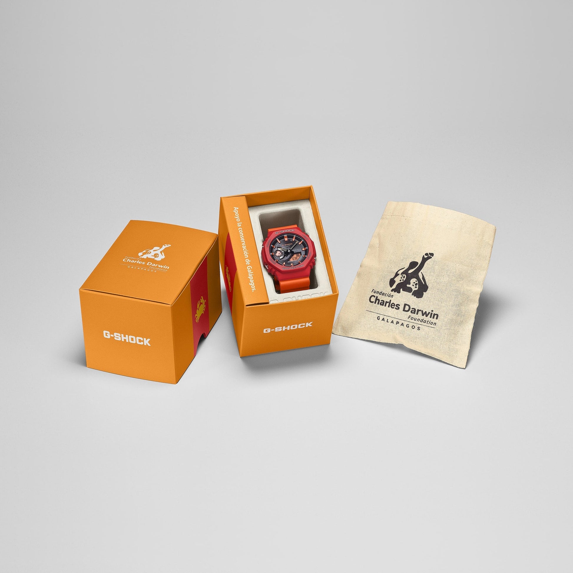 GA-B2100DF-4A Reloj G-Shock Charles Darwin de hombre correa de silicona doble hora