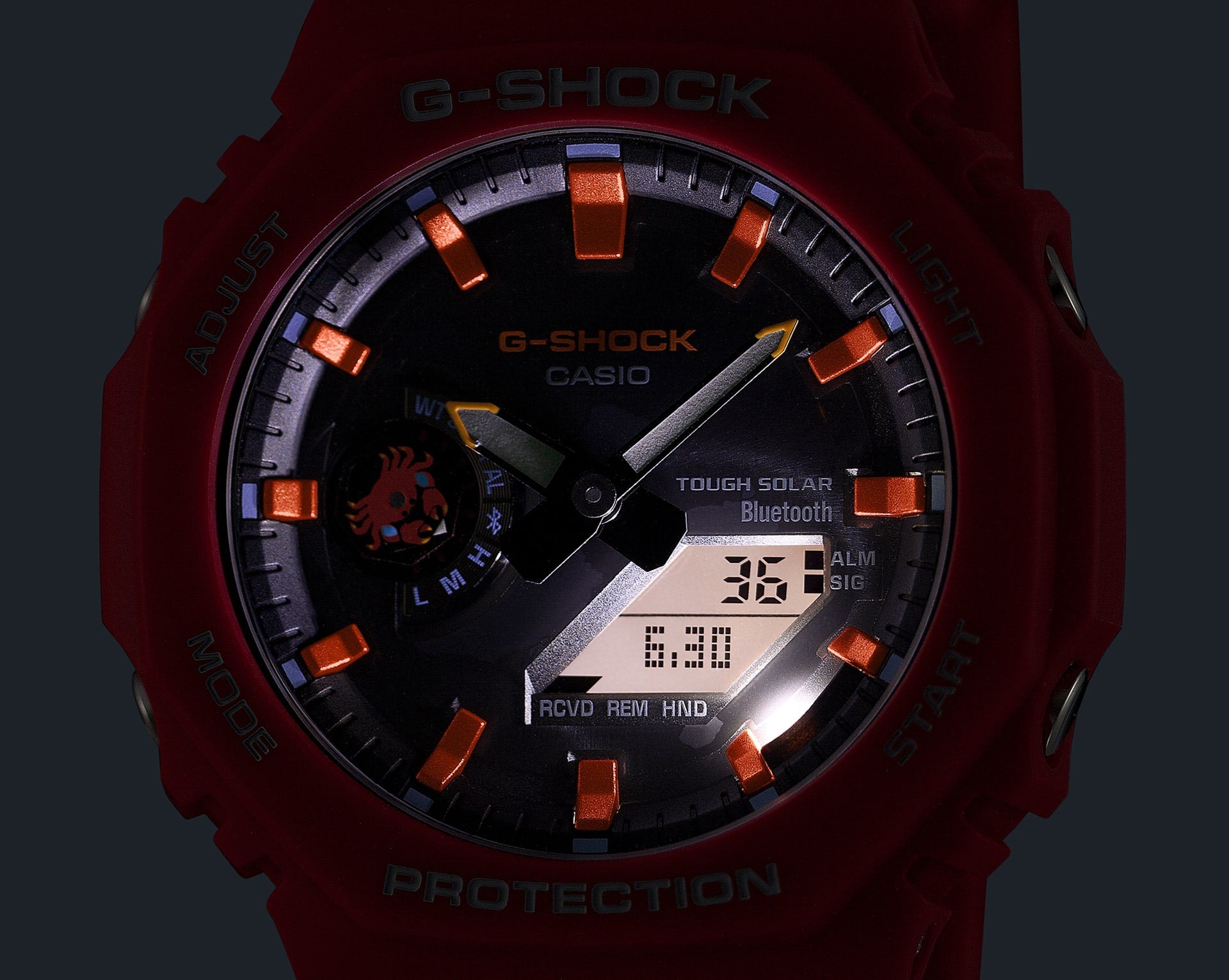 GA-B2100DF-4A Reloj G-Shock Charles Darwin de hombre correa de silicona doble hora