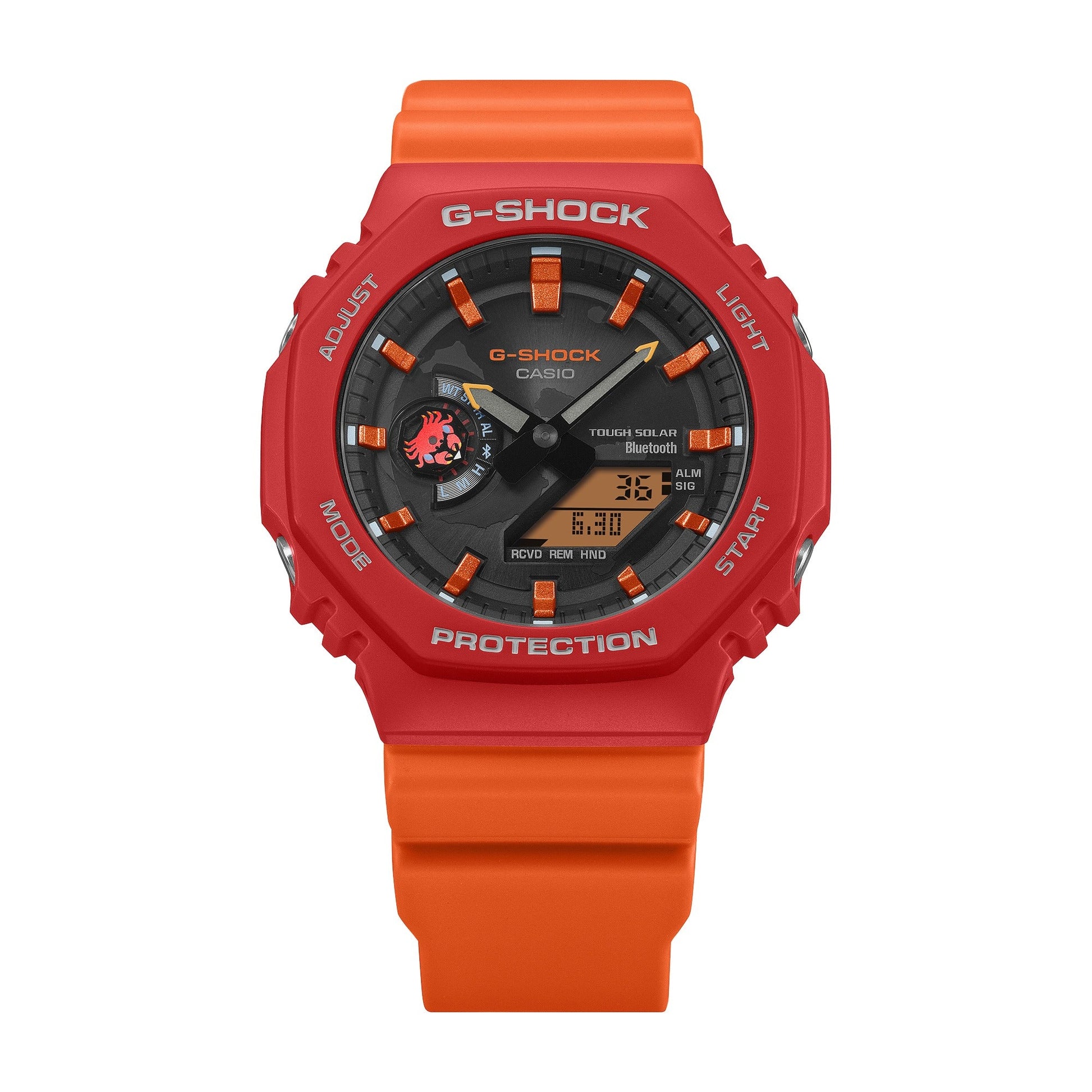 GA-B2100DF-4A Reloj G-Shock Charles Darwin de hombre correa de silicona doble hora