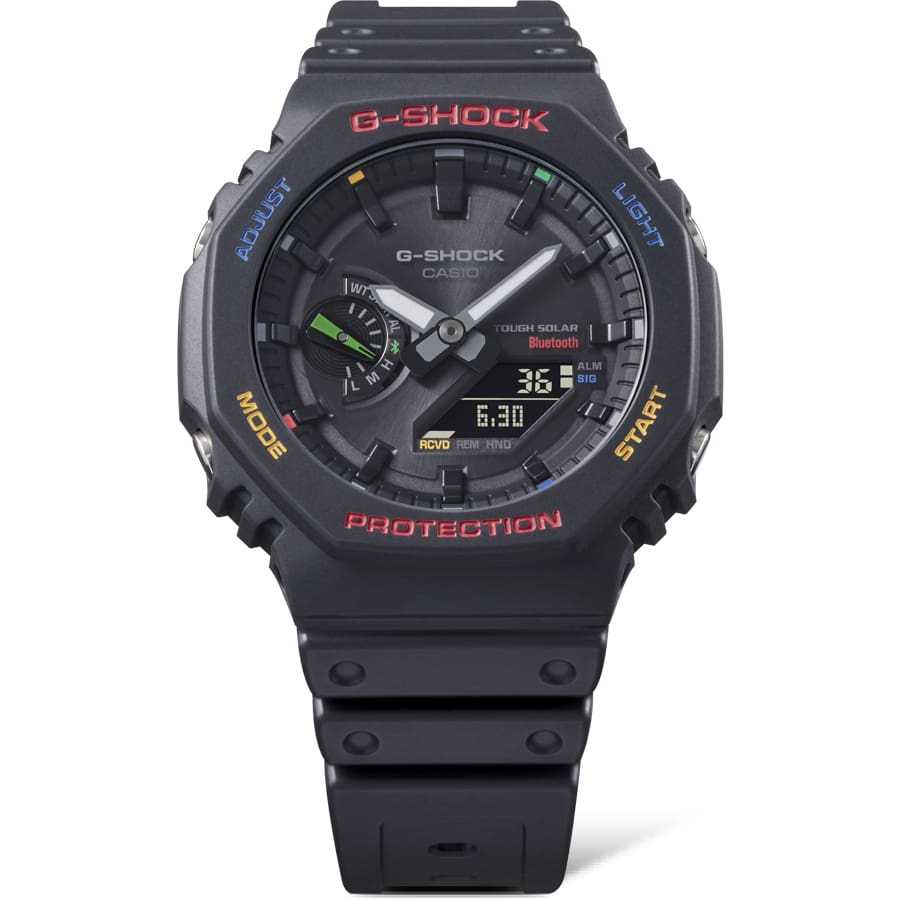 G-Shock Pulsera de Goma para Caballero Doble Hora – GA-B2100FC-1A