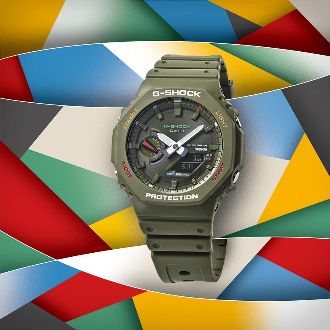 G-Shock Pulsera de Goma para Caballero Doble Hora con Bluetooth – GA-B2100FC-3A