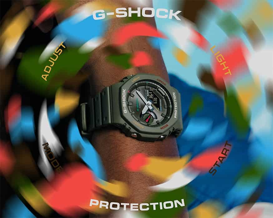 G-Shock Pulsera de Goma para Caballero Doble Hora con Bluetooth – GA-B2100FC-3A