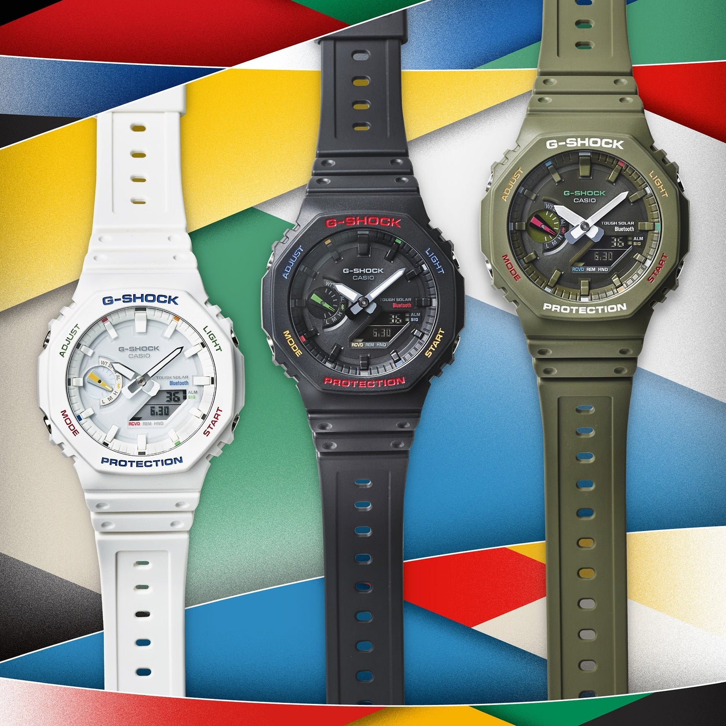 G-Shock Pulsera de Goma para Caballero Doble Hora con Bluetooth – GA-B2100FC-3A