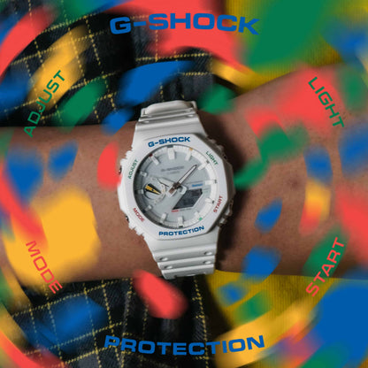 G-Shock Pulsera de Goma para Caballero Doble Hora – GA-B2100FC-7A